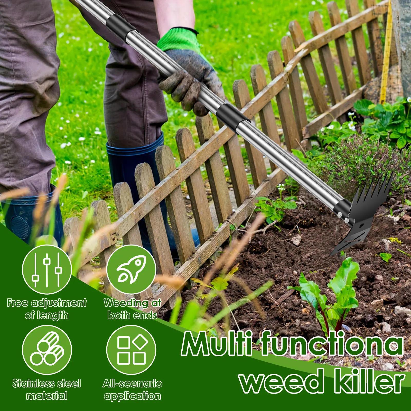 Garden Thatch Rake Stainless S - Weed Puller 评论和价格