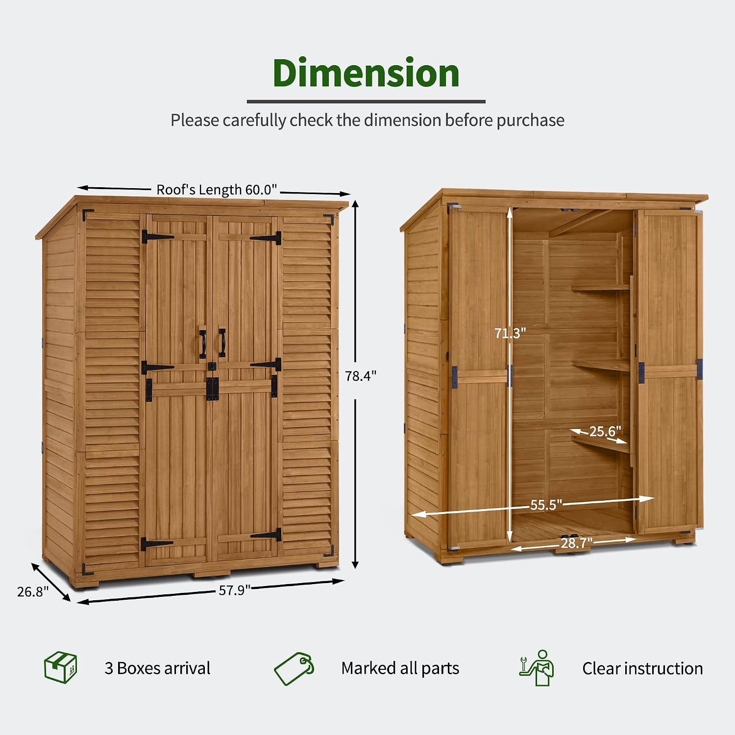 Outdoor Storage Cabinet with S - Gardening Tools Organizer 评论和价格