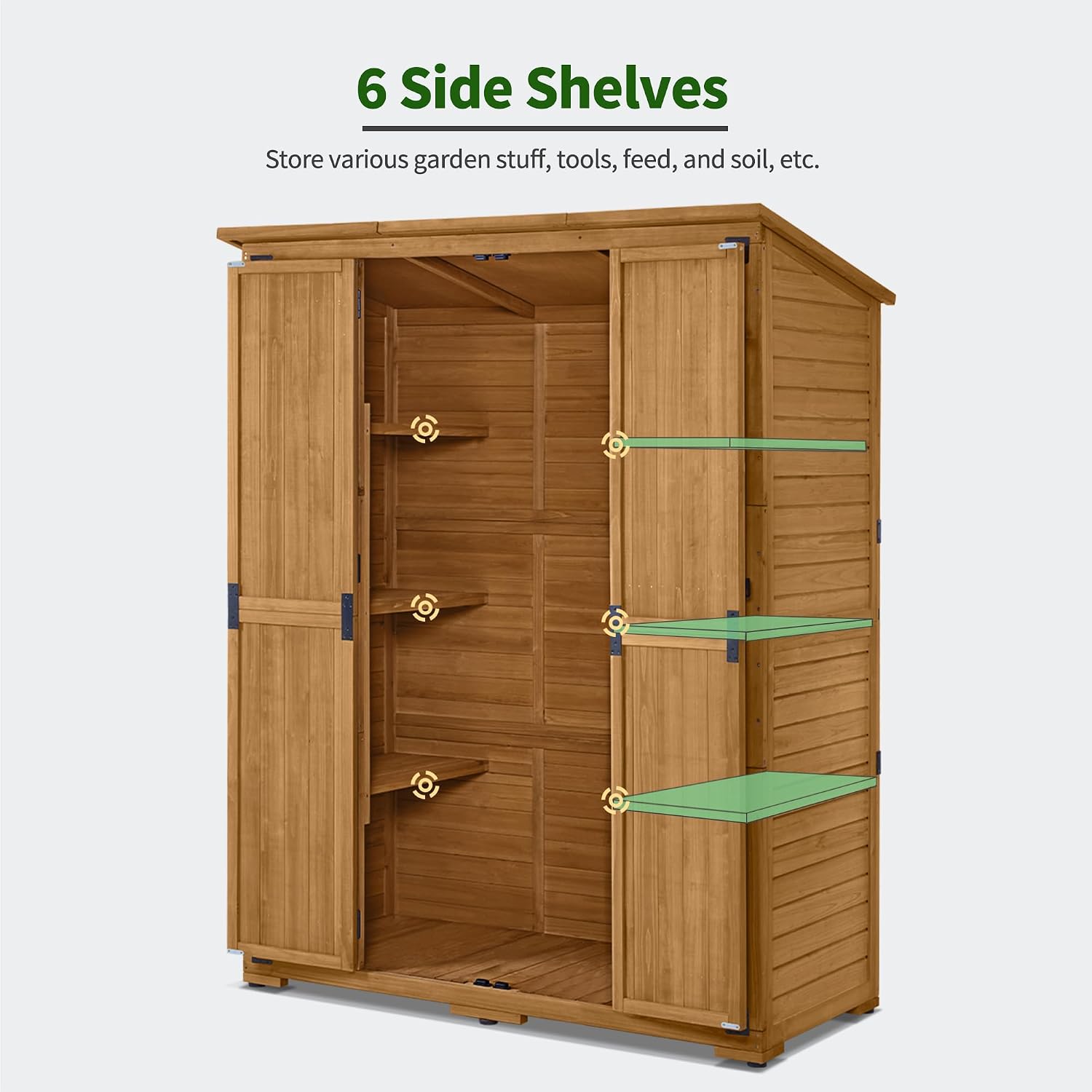 Outdoor Storage Cabinet with S - Gardening Tools Organizer 评论和价格