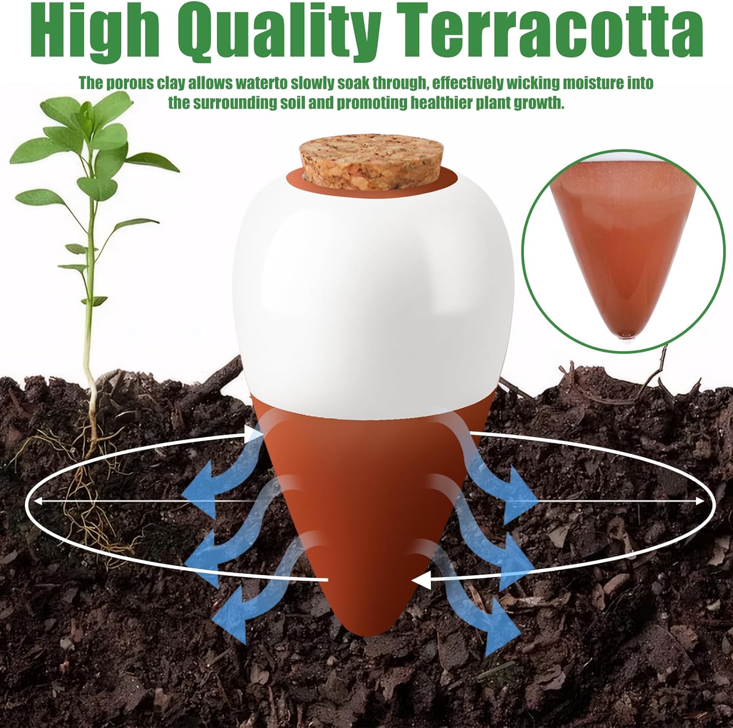 Terracotta Watering Spikes,Sel - Root Watering Spike 评论和价格
