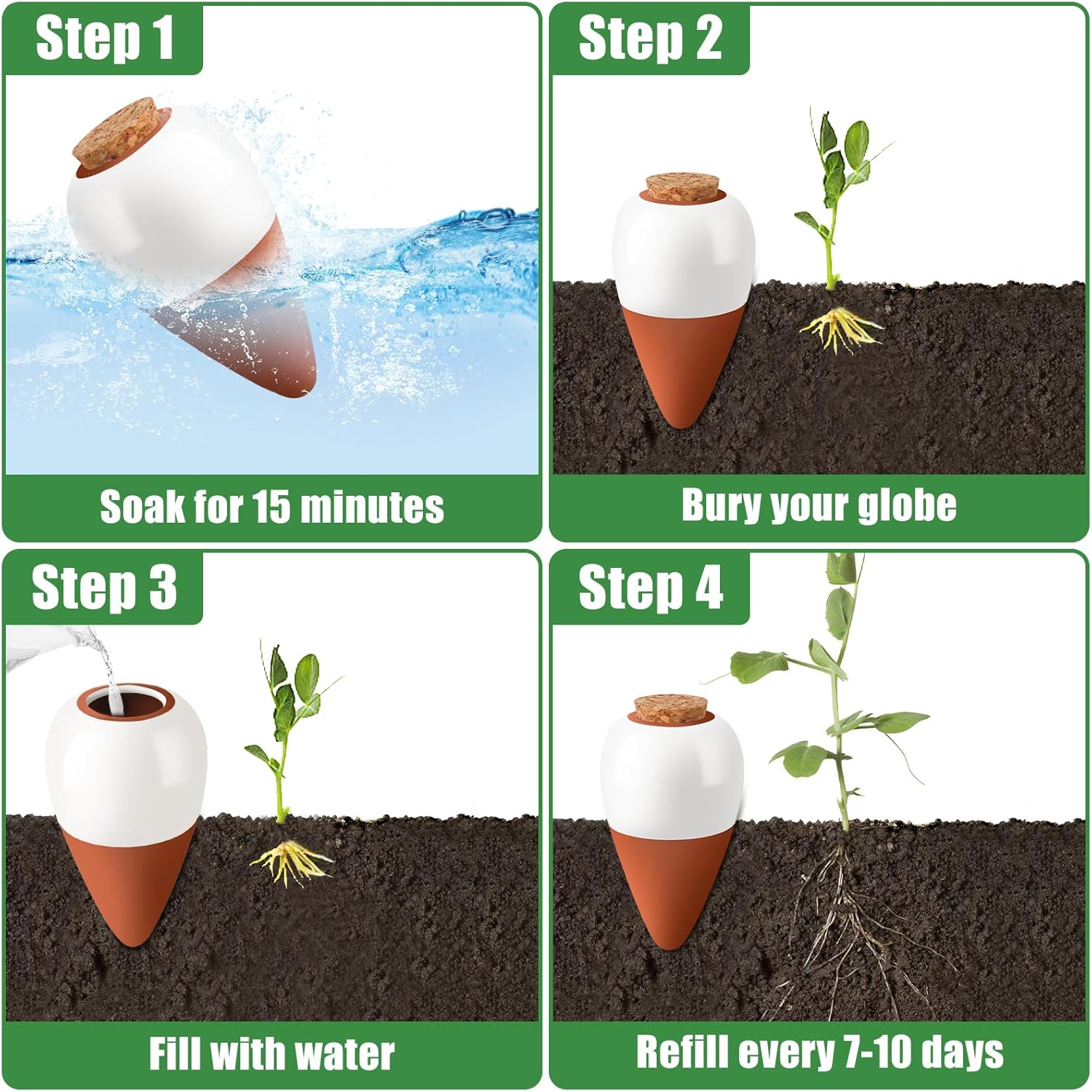 Terracotta Watering Spikes,Sel - Root Watering Spike 评论和价格