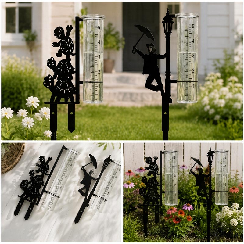 Metal Garden Rain Gauge Stake  - Gardening Tools Youtube 评论和价格