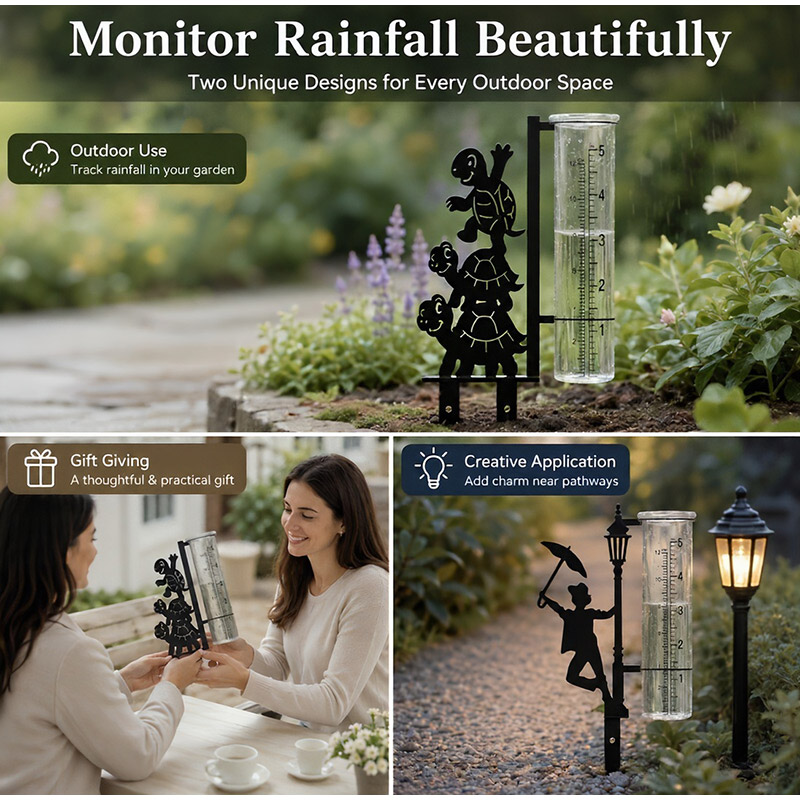 Metal Garden Rain Gauge Stake  - Gardening Tools Youtube 评论和价格